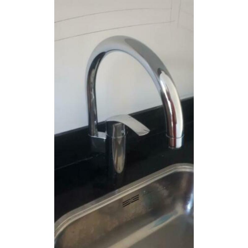 Grohe  Keukenmengkraan. hoge uitloop, uitgevoerd in chroo
