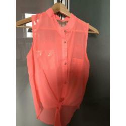 Felle blouse zonder mouw