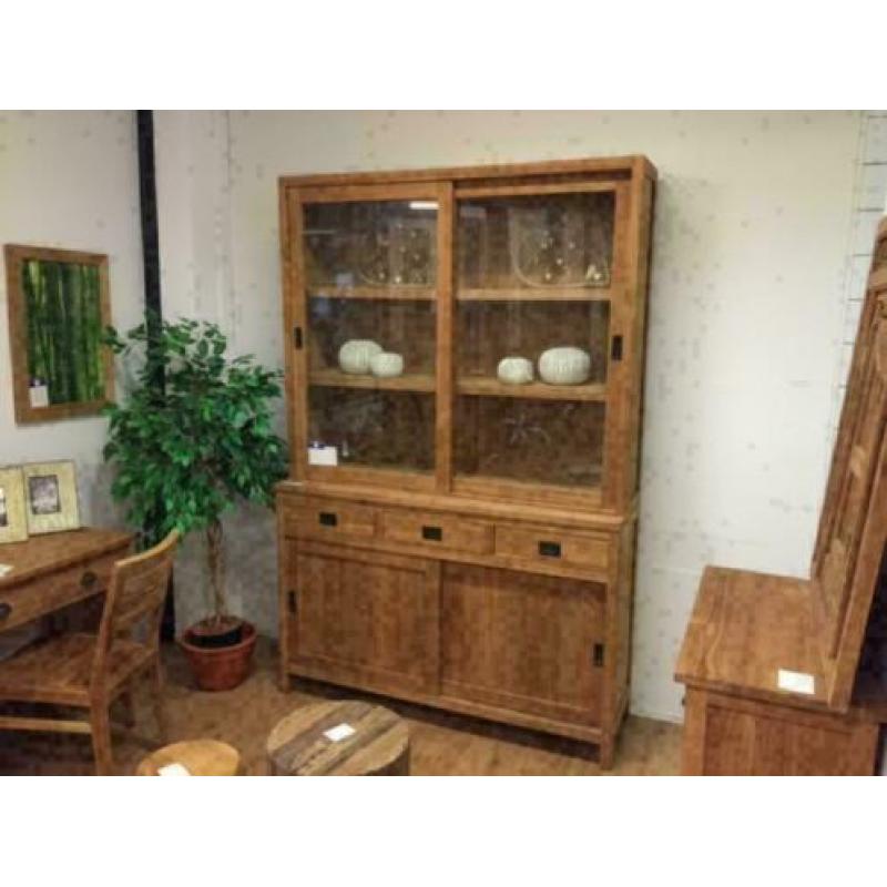 Buffetkast TEAKHOUT Schuifdeuren, 3 maten v.a. 120b x 220h :