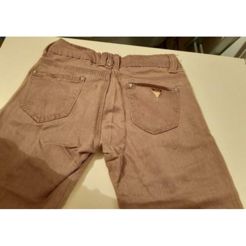 Bruin-beige lage skinny jeans (Maat 34 XS)