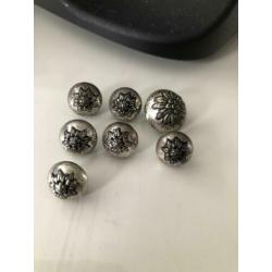 7X vintage antieken zilveren knopen