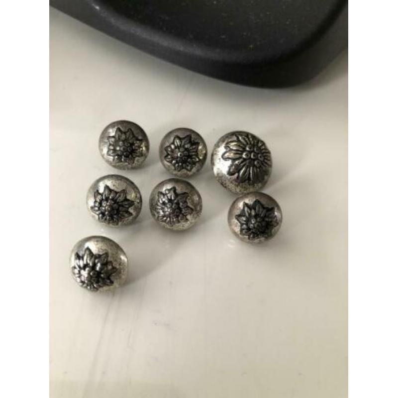 7X vintage antieken zilveren knopen