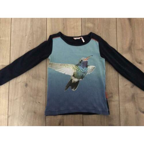 Prachtige Nono longsleeve donkerblauw vogel maat 116