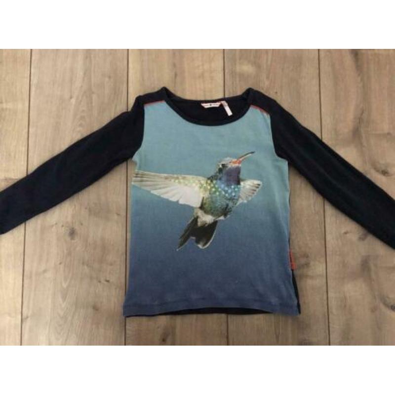 Prachtige Nono longsleeve donkerblauw vogel maat 116