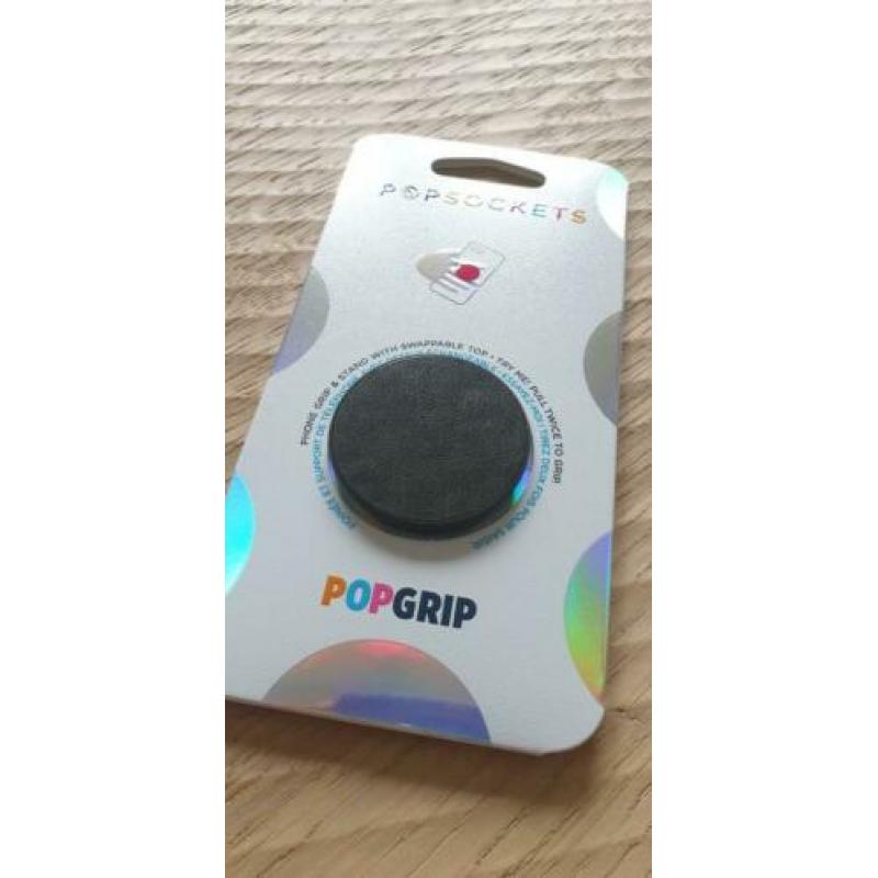 NIEUW Popsocket black vegan leather pop socket