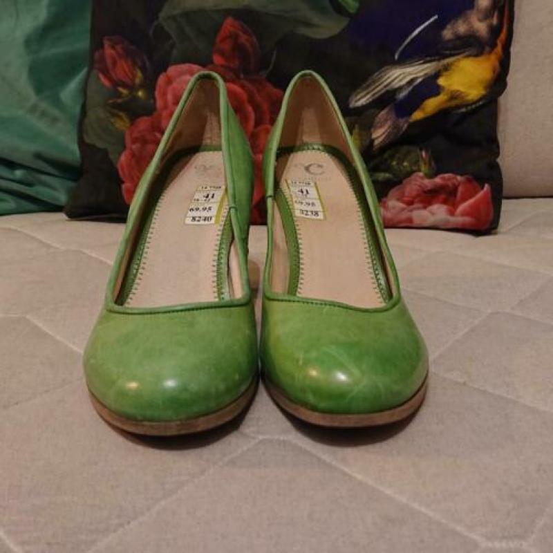 Cellini Linden groene pumps echt leer maat 41