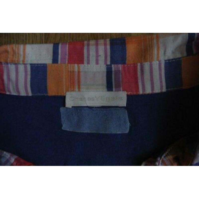charles voegel shirtje met kraag 38 licht blauw geruit