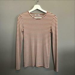 Pieces roze / wit lange mouw shirt maat XS