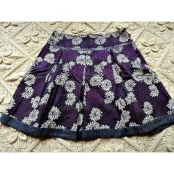 Bruin met witte en paarse glimmer bloemen Soho rok maat 44