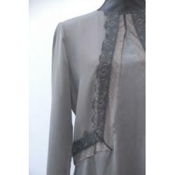 SCHUMACHER zijden top maat 4 / L (taupe/nude)