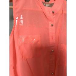 Felle blouse zonder mouw
