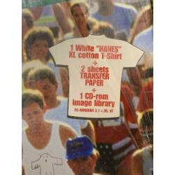 6x Hanes T-shirt wit XL met eigen (foto)print en CDrom