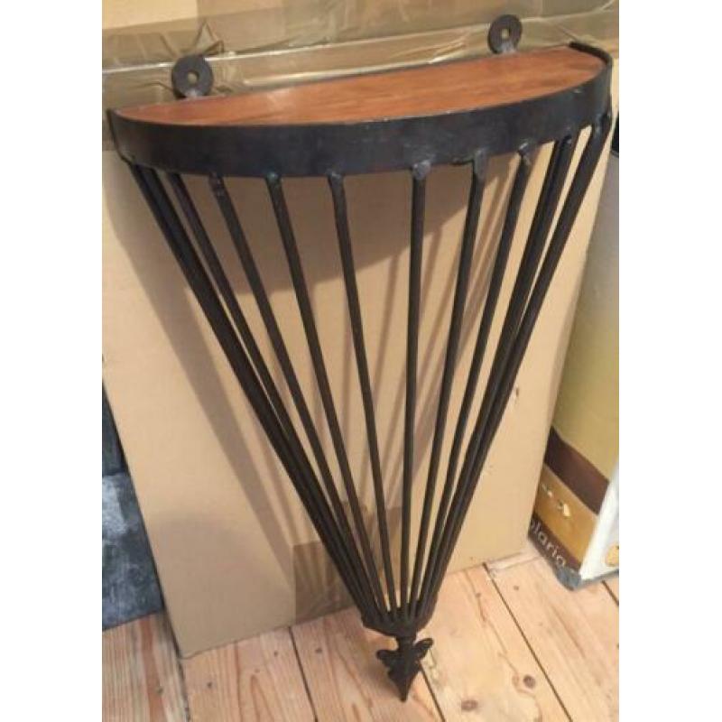 Stoer Sober Wandrek/Wandplank Metaal Met Hout