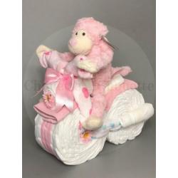 Gratis verzending Luiertaart Motor luiermotor Aap roze