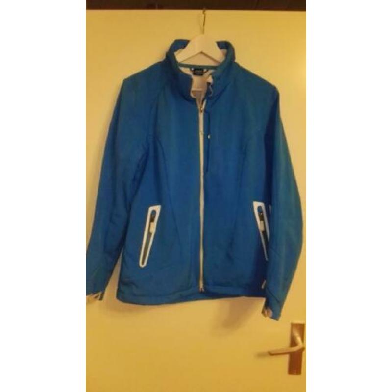 Blauwe softshell ski-jas mt 42 dames Ademend Windstopper