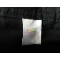 Zwart linnen capri broek met strik ceintuur mt 42 BEACHWAVE