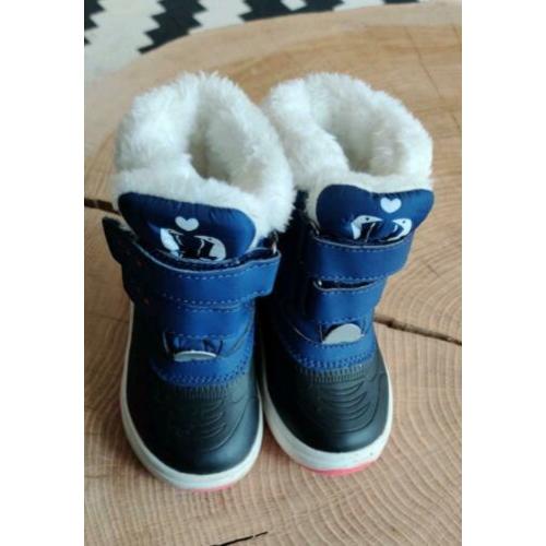 Blauw met roze snowboots - bijna ongedragen