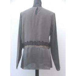 SCHUMACHER zijden top maat 4 / L (taupe/nude)
