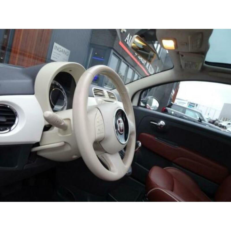 Fiat 500 1.2 Lounge aut/bruin leer/pano/topstaat