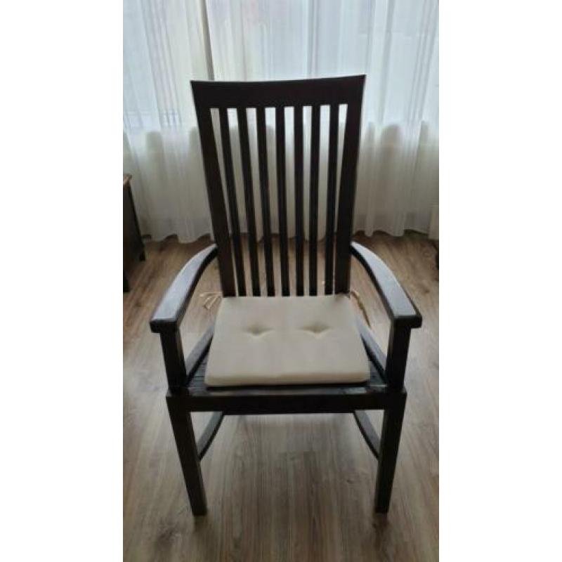 Teak houten eetkamerset (koloniaal, zware kwaliteit)