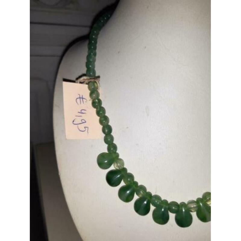 Vintage ketting groen, hals ketting