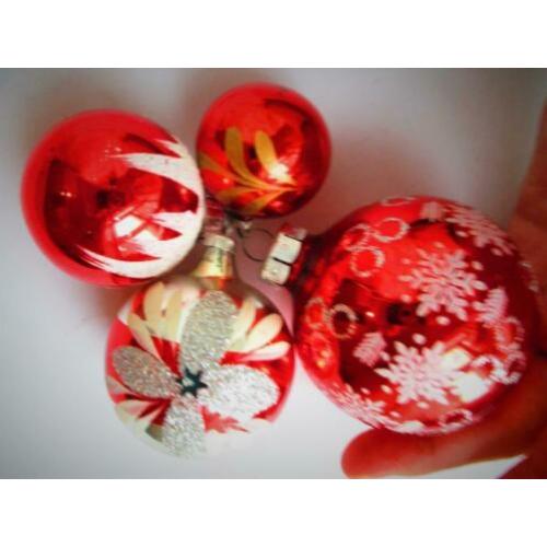 Kerst~Rode Kerstballen Glas~Glazen Kerstboomballen~Rood~