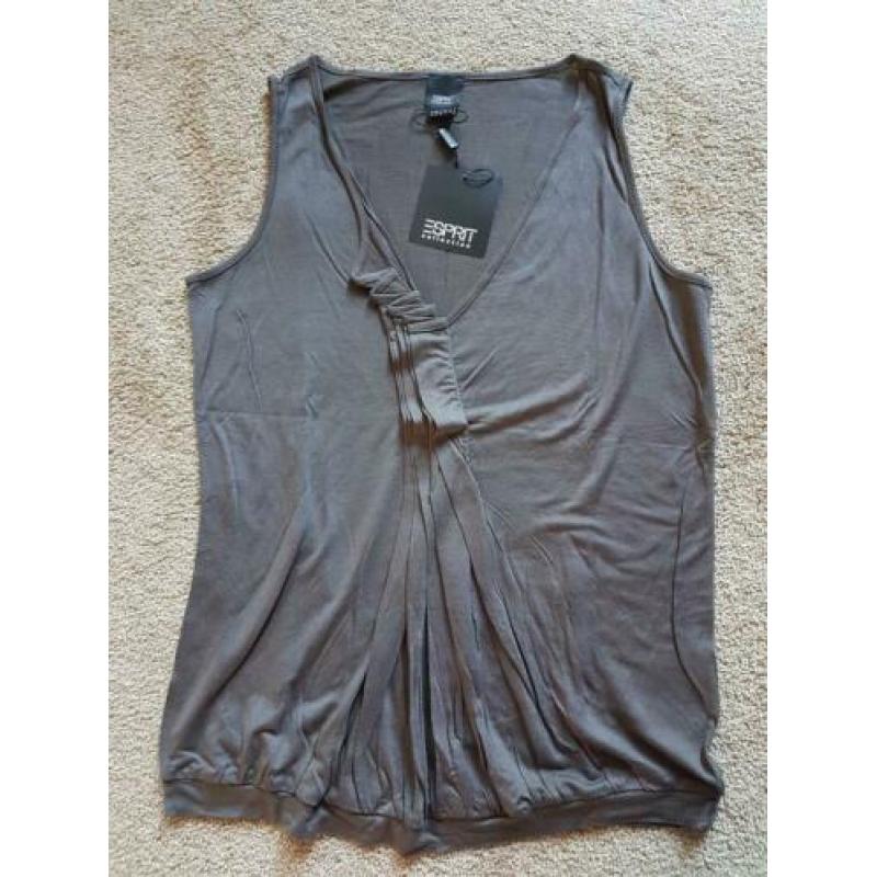 Nieuwe Mouwloze TOP 'ESPRIT Collection' Mt M taupe/grijs