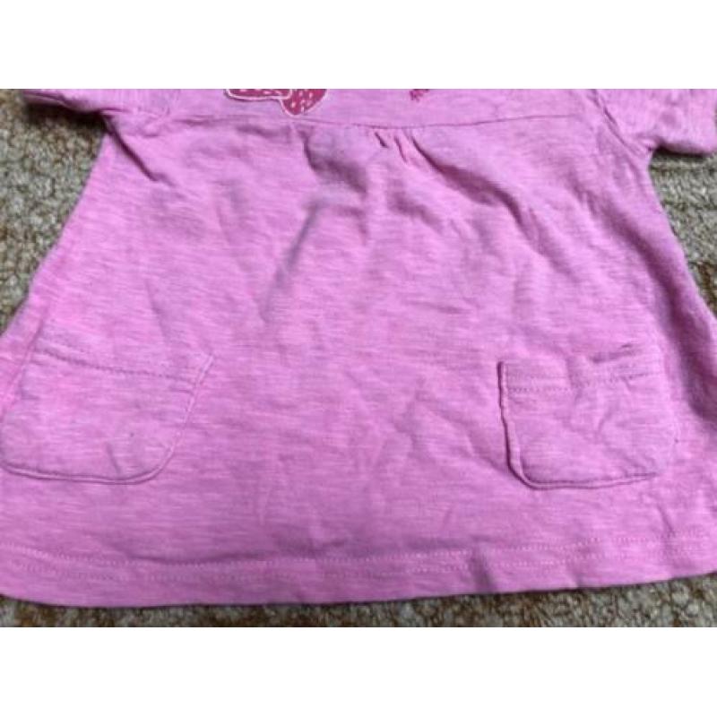 Roze shirt korte mouwen maat 80