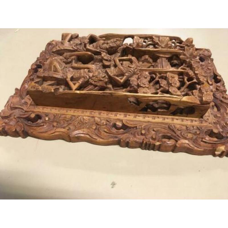 Mooi Indonesisch houtsnijwerk (80x39 cm)