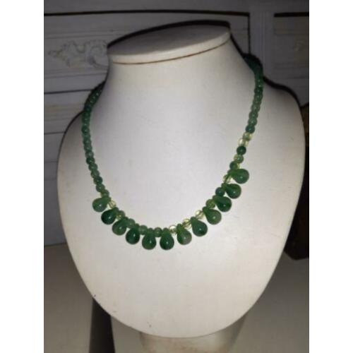 Vintage ketting groen, hals ketting