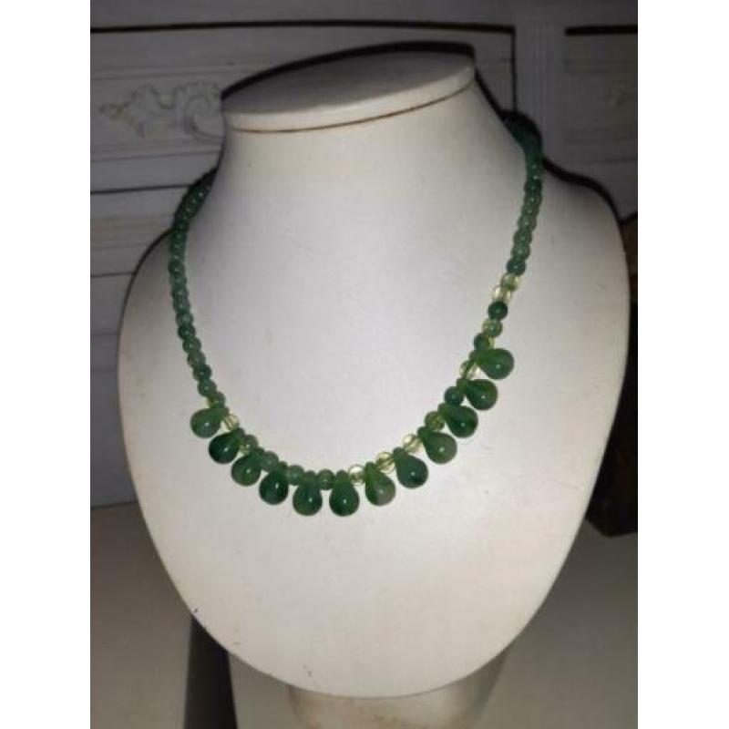 Vintage ketting groen, hals ketting