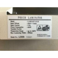 Pouch Laminator model; Lamiart-9LSI