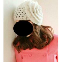 NIEUW off white muts gehaakt met bloem