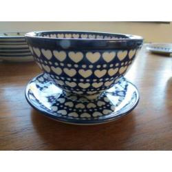 Bunzlau servies, rechthoekige schaal, decor Blue Berry