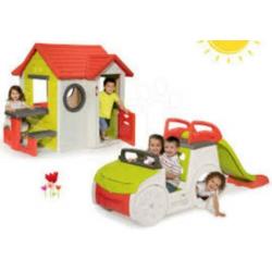 Smoby adventure speelhuis auto+ glijbaan + zandbak+voorraad