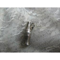 Vintage jaren 60/70 bedel - Coca Cola flesje / verzilverd