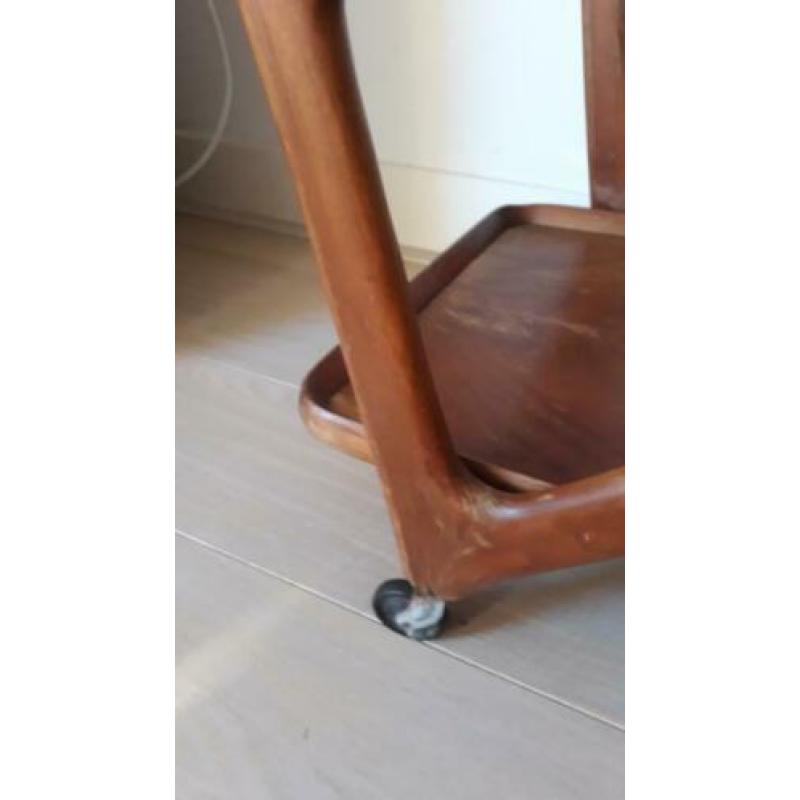 Retro, walnoothouten theewagen Cesare  Lacca Cassina