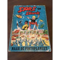 Sjors en Sjimmie Naar de Pintoplaneet oud strip boek vintage