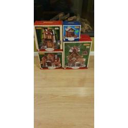 Lemax village assortiment 4x(o.a. restaurant, windmill)