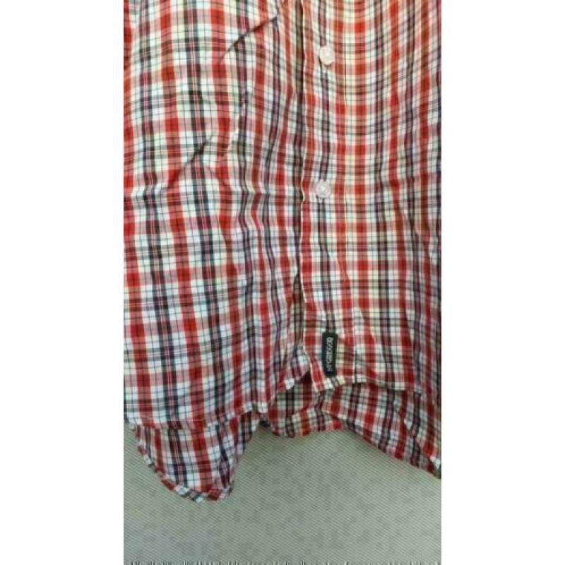 Mc GREGOR rood/blauw/wit ruit overhemd korte mouw mt XXL