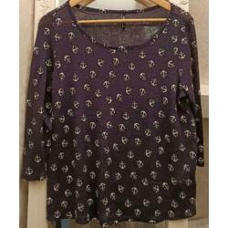 Hailys - shirt met 3/4 mouw navy blauw Maat M