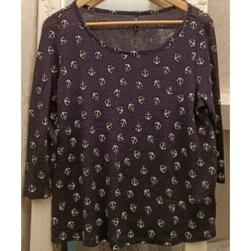 Hailys - shirt met 3/4 mouw navy blauw Maat M