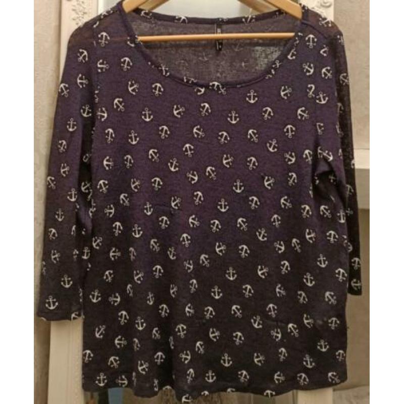 Hailys - shirt met 3/4 mouw navy blauw Maat M