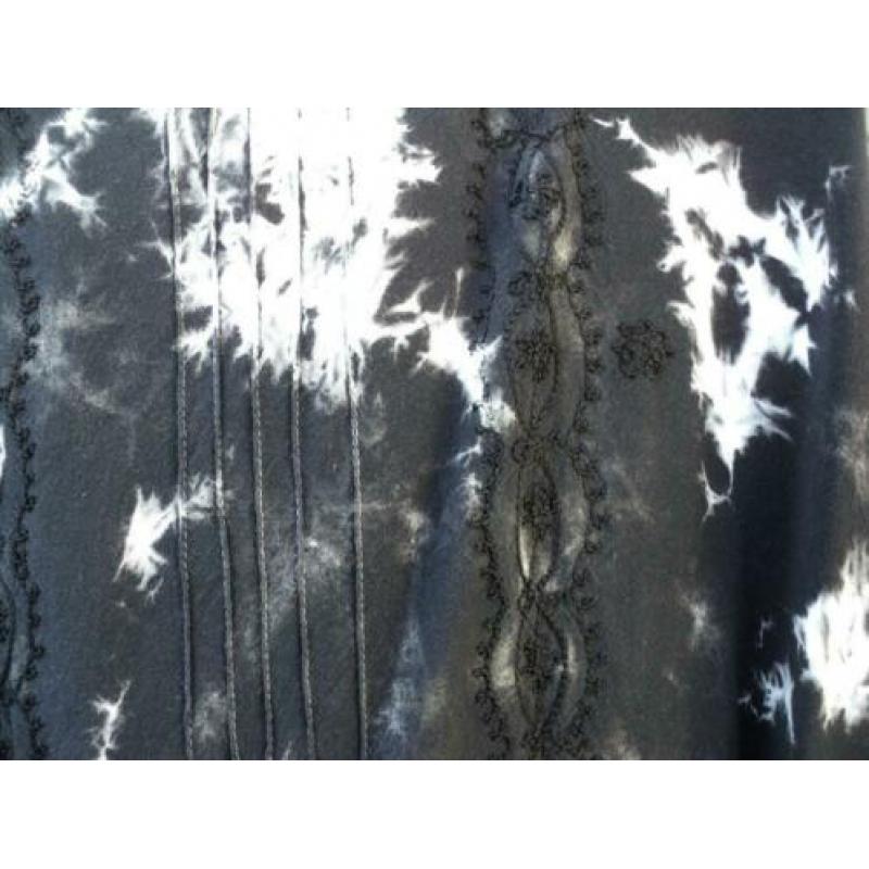 tuniekGlamour punten tuniek, tie and dye zwart grijs 48 50