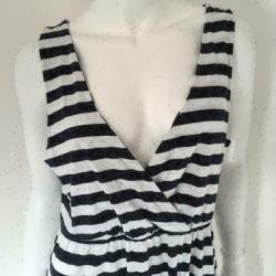 3699 Gloednieuwe jurk blauw/wit NIELSSON; Mt=L