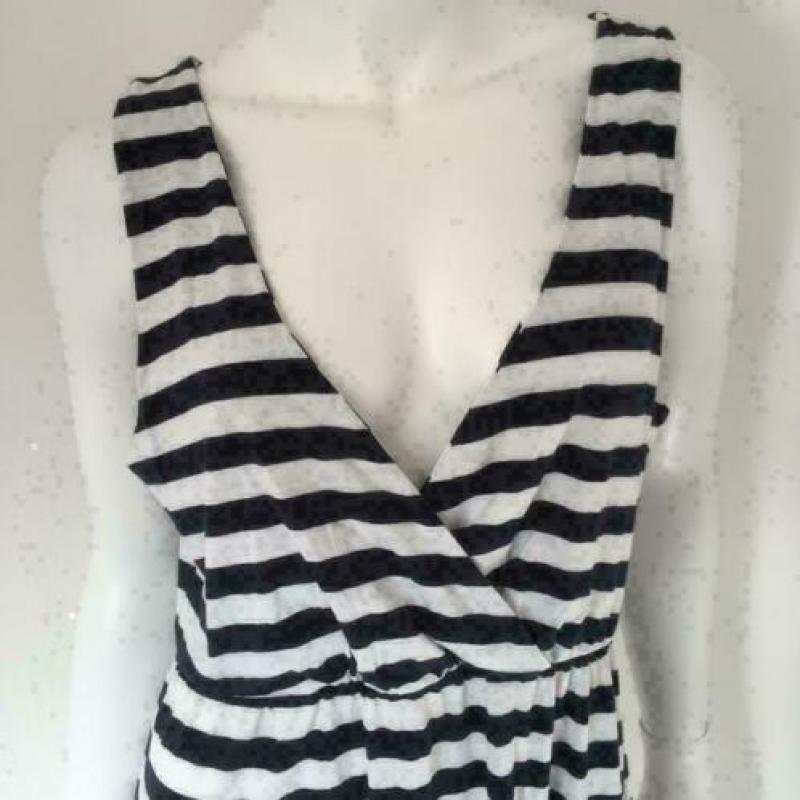 3699 Gloednieuwe jurk blauw/wit NIELSSON; Mt=L