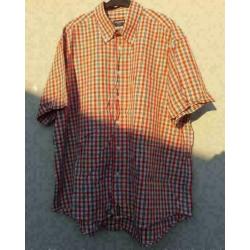 Mc GREGOR rood/blauw/wit ruit overhemd korte mouw mt XXL
