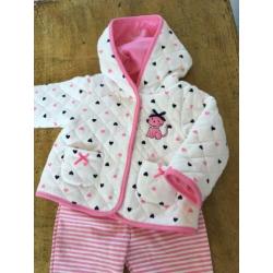 LITTLE Me nieuw pakje mt 74 roze 9 mnd Broek+ jasje 2 kanten