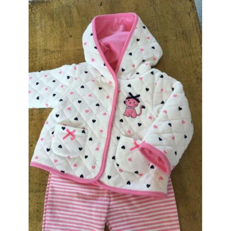LITTLE Me nieuw pakje mt 74 roze 9 mnd Broek+ jasje 2 kanten