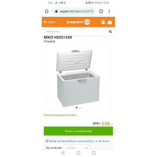 Vrieskist beko A+ bijna nieuw